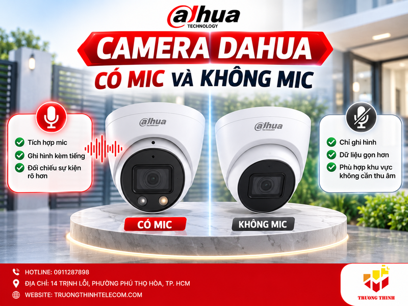 Camera Dahua có mic và không mic