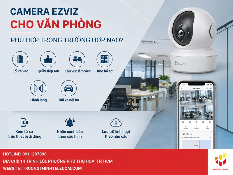 Camera Ezviz cho văn phòng phù hợp trong trường hợp nào?