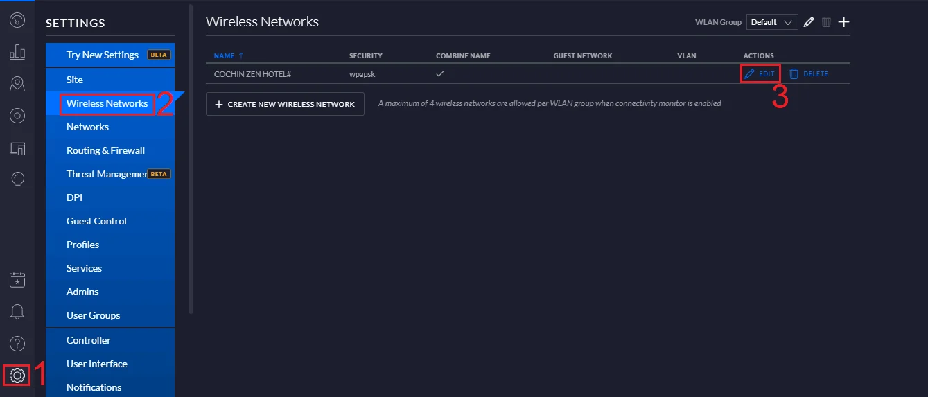 Truy cập Settings > Wireless Networks