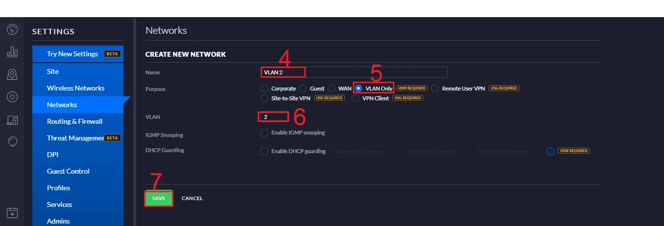 Chọn loại VLAN Only