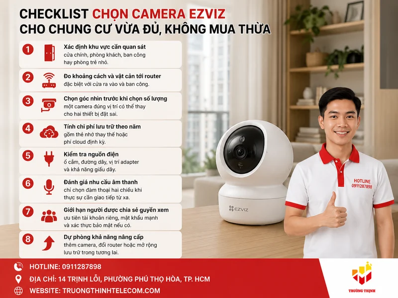 Checklist chọn Camera Ezviz cho chung cư vừa đủ, không mua thừa