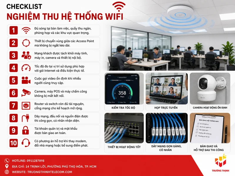 Checklist nghiệm thu hệ thống WiFi