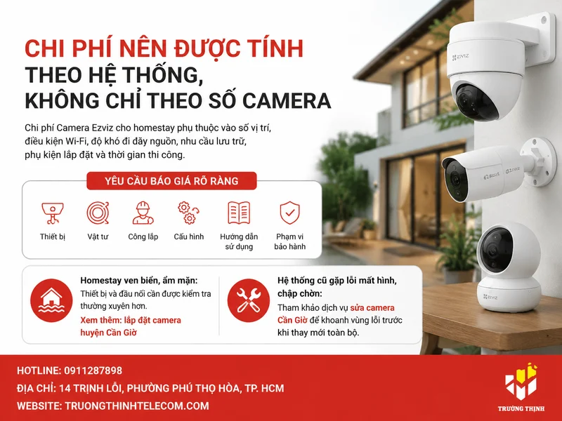 Chi phí nên được tính theo hệ thống, không chỉ theo số camera