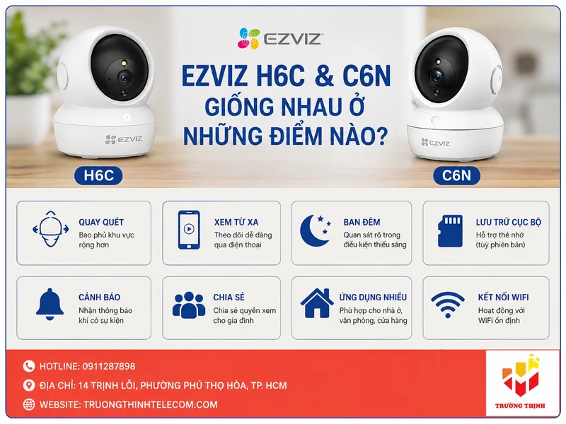 Ezviz H6C và C6N giống nhau ở những điểm nào?