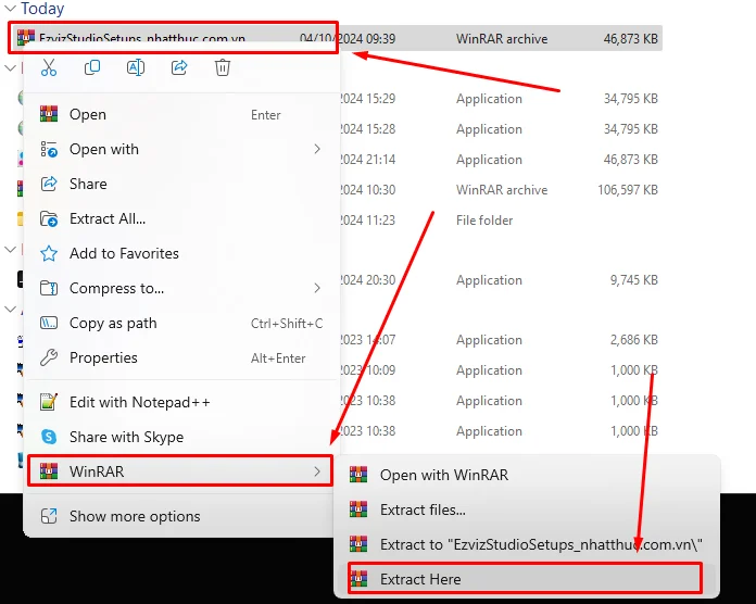 Giải nén nếu file tải về là file nén