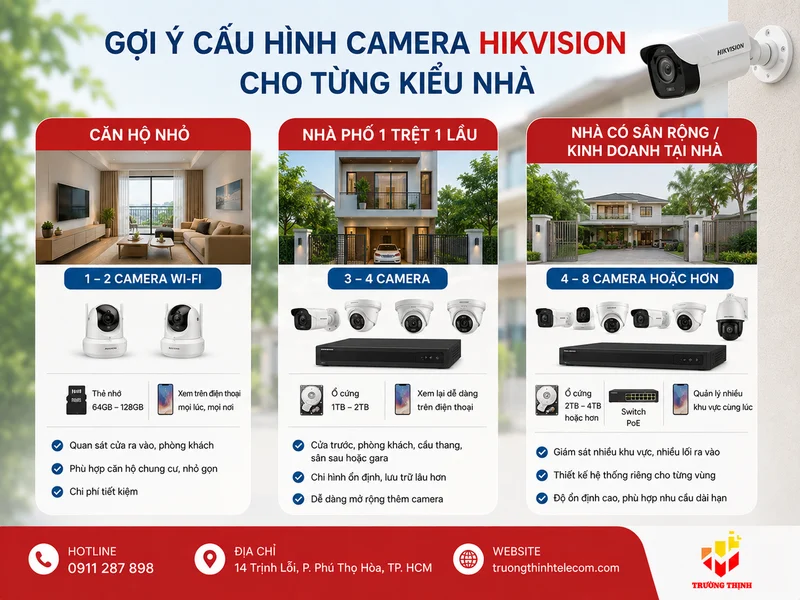 Gợi ý cấu hình Camera Hikvision cho từng kiểu nhà