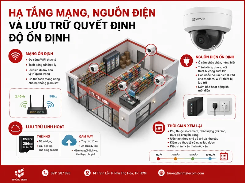 Hạ tầng mạng, nguồn điện và lưu trữ quyết định độ ổn định