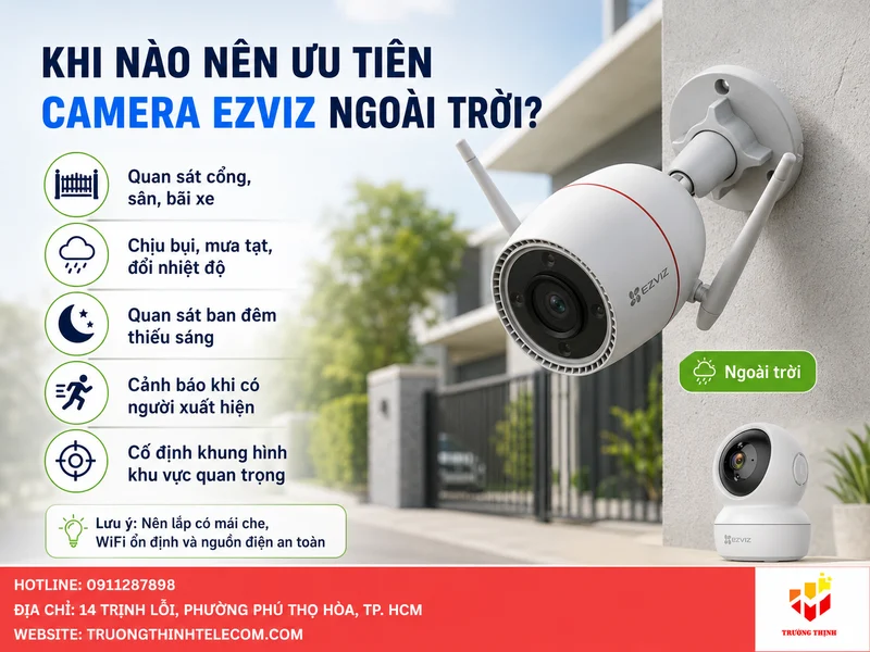 Khi nào nên ưu tiên camera Ezviz ngoài trời?