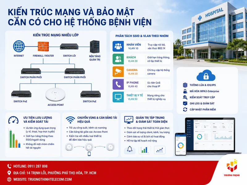 Kiến trúc mạng và bảo mật cần có cho hệ thống bệnh viện