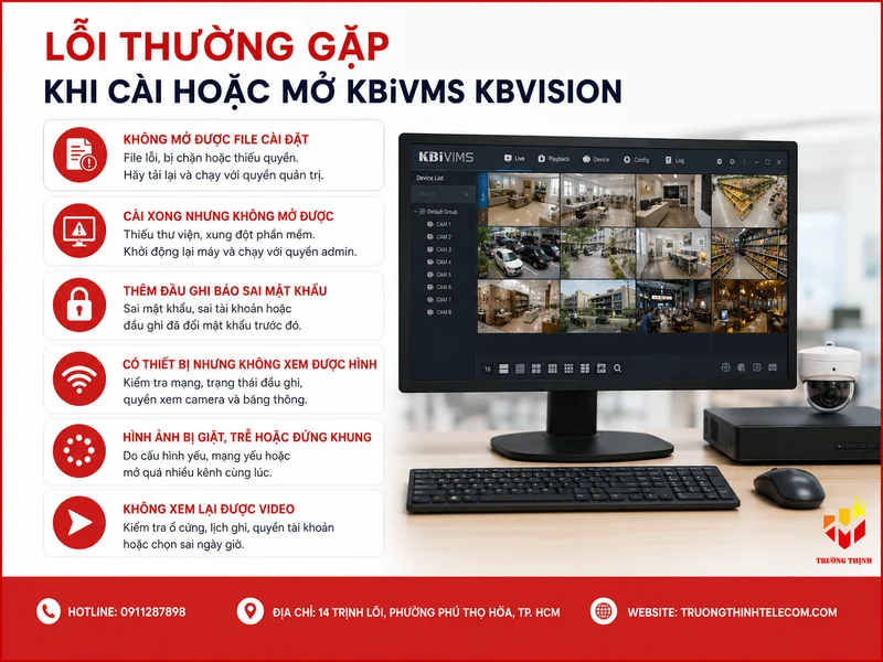Lỗi thường gặp khi cài hoặc mở KBiVMS KBVision