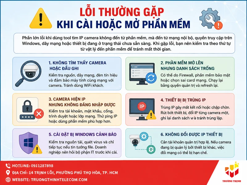 Lỗi thường gặp khi cài hoặc mở phần mềm