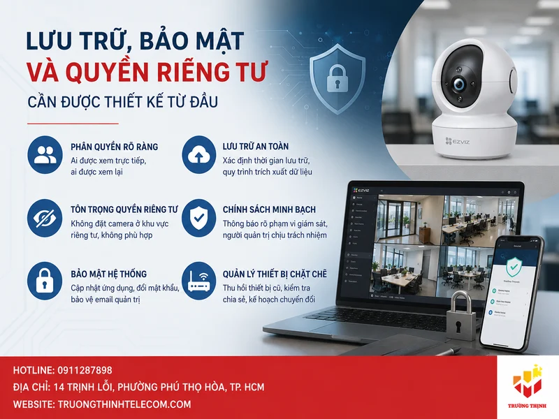 Lưu trữ, bảo mật và quyền riêng tư cần được thiết kế từ đầu