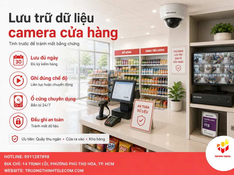 Lưu trữ dữ liệu camera cửa hàng: Cần tính trước để tránh mất bằng chứng