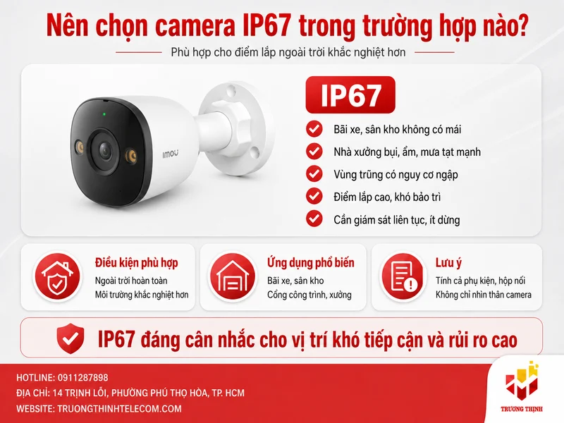 Nên chọn camera IP67 trong trường hợp nào?