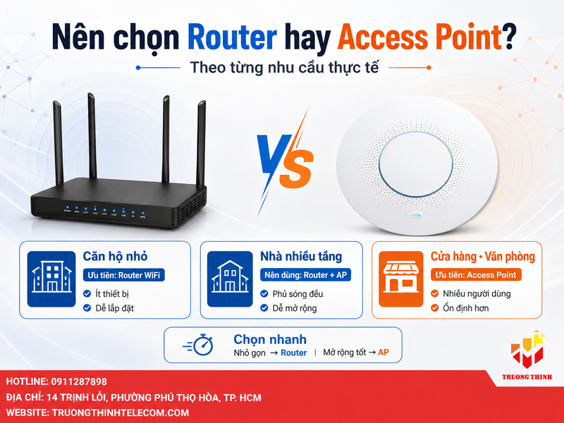 Nên chọn router hay access point? Hướng dẫn theo từng nhu cầu thực tế