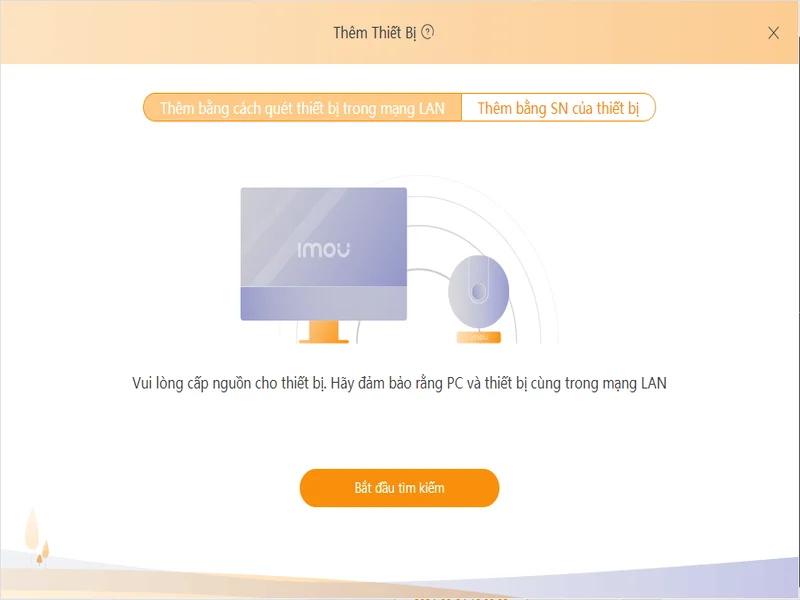 Nhấn bắt đầu tìm kiếm