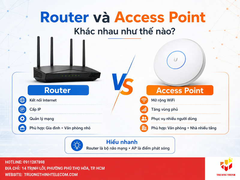 Router và Access Point khác nhau như thế nào? Hiểu nhanh trước khi chọn thiết bị
