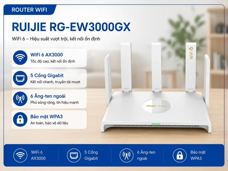 Router Wifi 6 Ruijie RG-EW3000GX