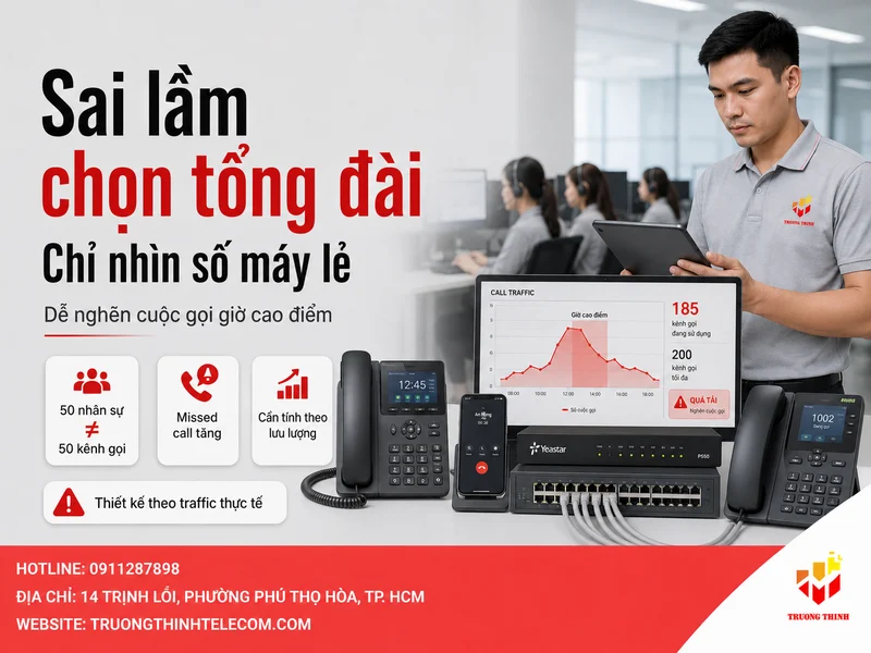 Sai lầm chọn tổng đài theo số lượng máy lẻ khiến hệ thống nhanh quá tải
