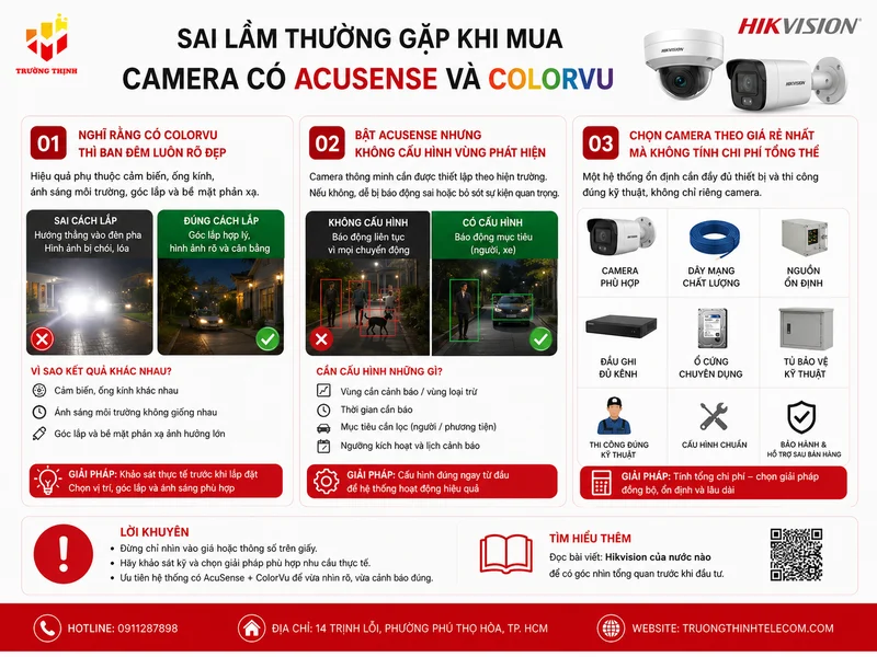 Sai lầm thường gặp khi mua camera có AcuSense và ColorVu