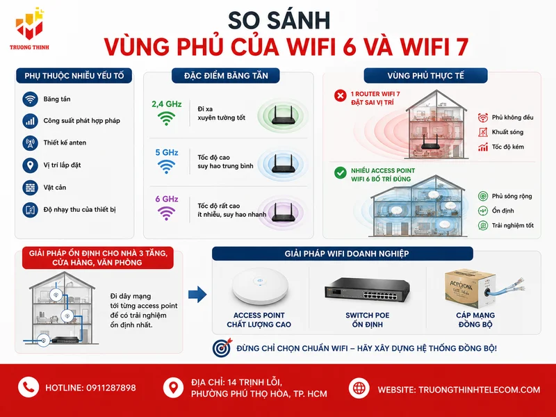So sánh vùng phủ của wifi 6 và wifi 7