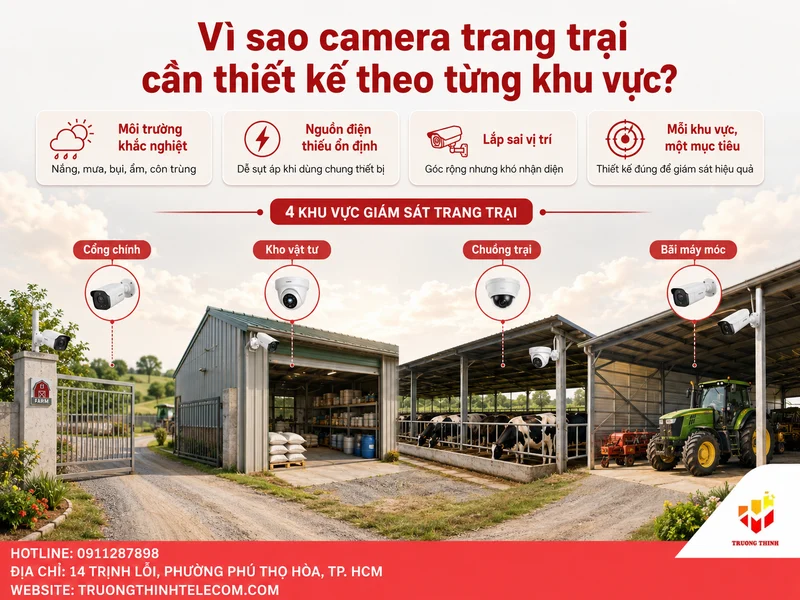 Vì sao camera cho trang trại cần được thiết kế theo từng khu vực?