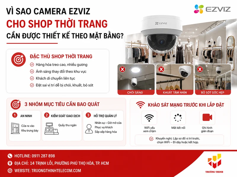 Vì sao Camera Ezviz cho shop thời trang cần được thiết kế theo mặt bằng?