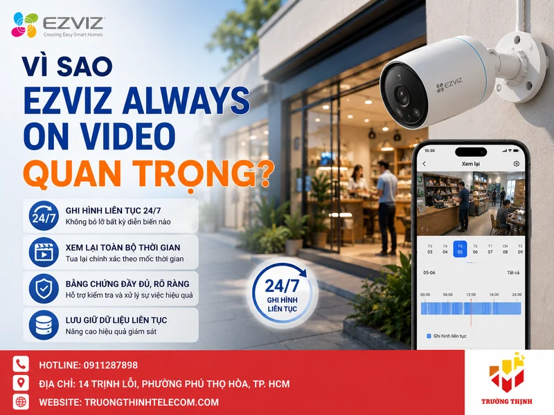 Vì sao Ezviz Always On Video quan trọng trong hệ thống giám sát