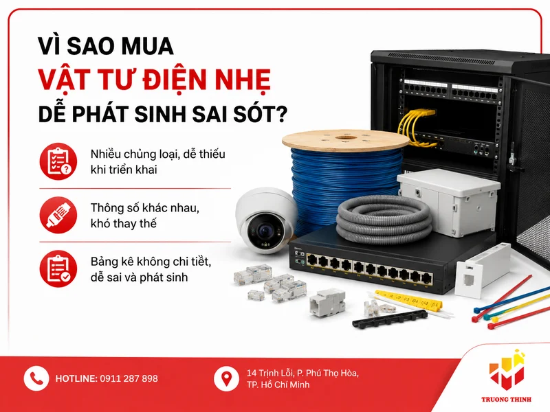 Vì sao mua vật tư điện nhẹ dễ phát sinh sai sót?