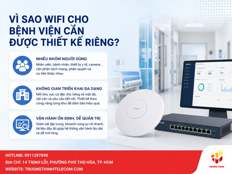 Vì sao wifi cho bệnh viện cần được thiết kế riêng?