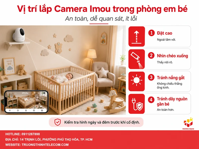 Vị trí lắp Camera Imou trong phòng em bé để an toàn và ít lỗi