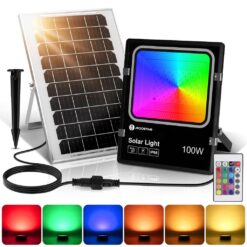 đèn rọi năng lượng mặt trời 100W LED 5050 RGB - ảnh sản phẩm 2